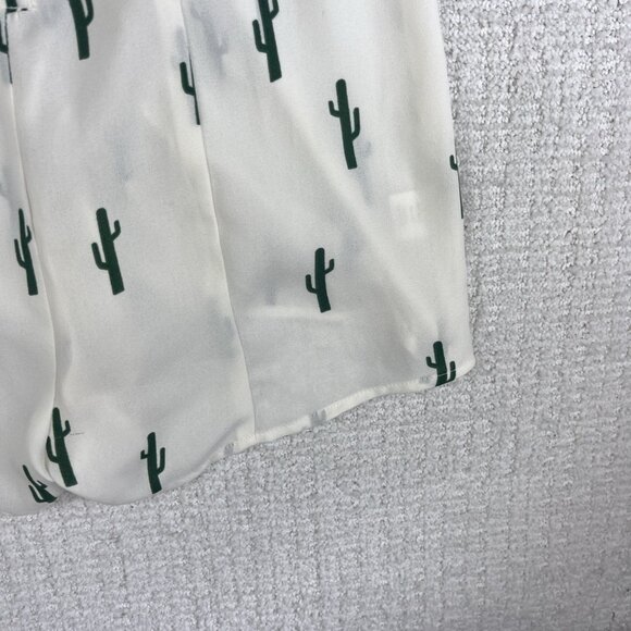 Show Me Your Mumu Remy Romper White/Cream Green Cactus AOP Button Size Small - Picture 7 of 16